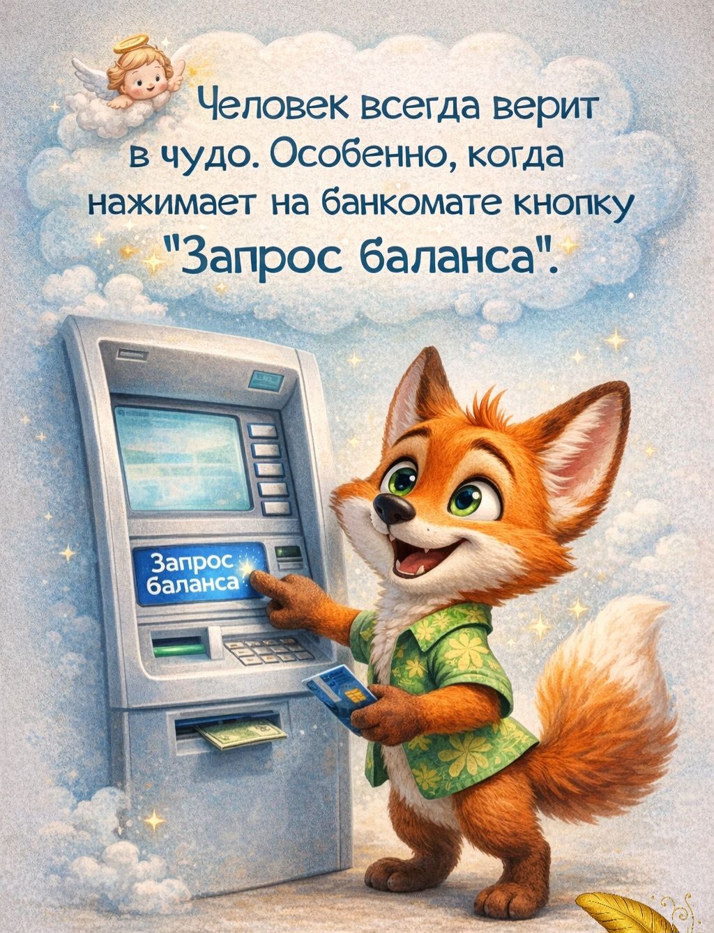 Человек всегда верит в чудо. Особенно, когда нажимает на банкомате кнопку 