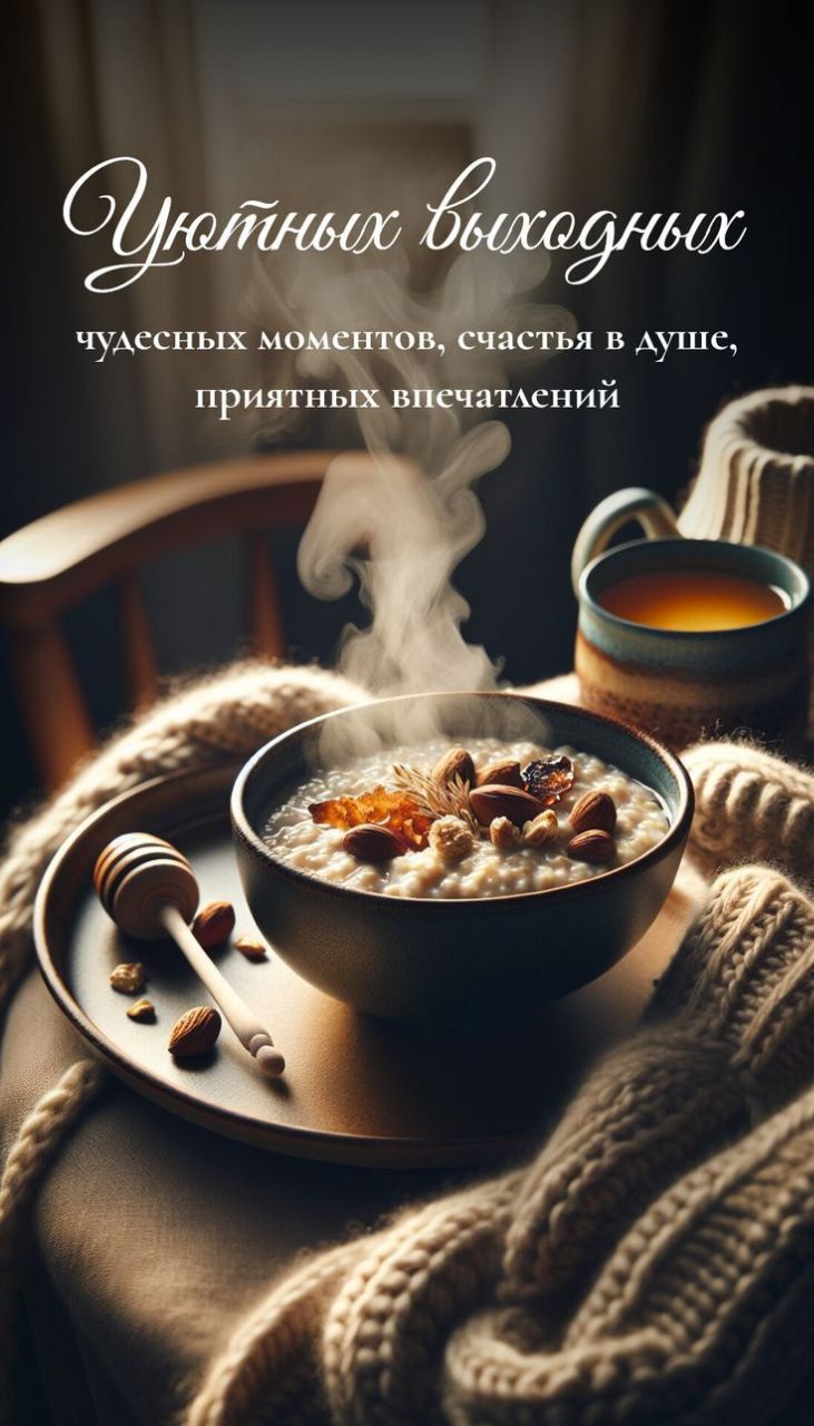 Уютных выходных чудесных моментов, счастья в душе, приятных впечатлений