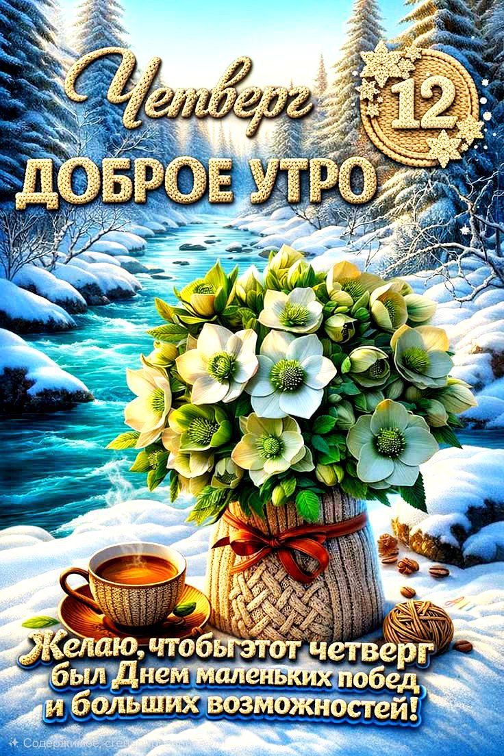 Четверг
ДОБРОЕ УТРО
Желаю, чтобы этот четверг был днем маленьких побед и больших возможностей!