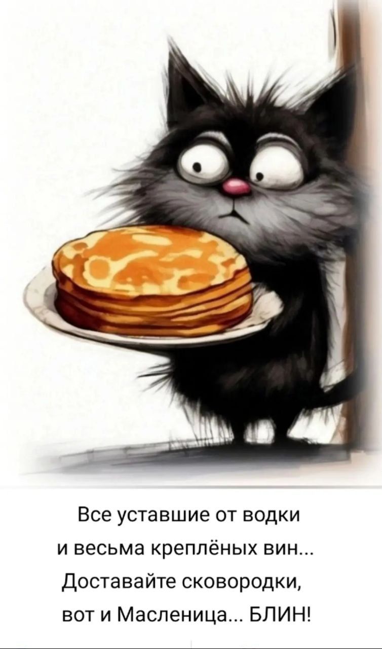 Все усталые от водки и весьма креплённых вин... Доставайте сковородки, вот и Масленица... БЛИН!