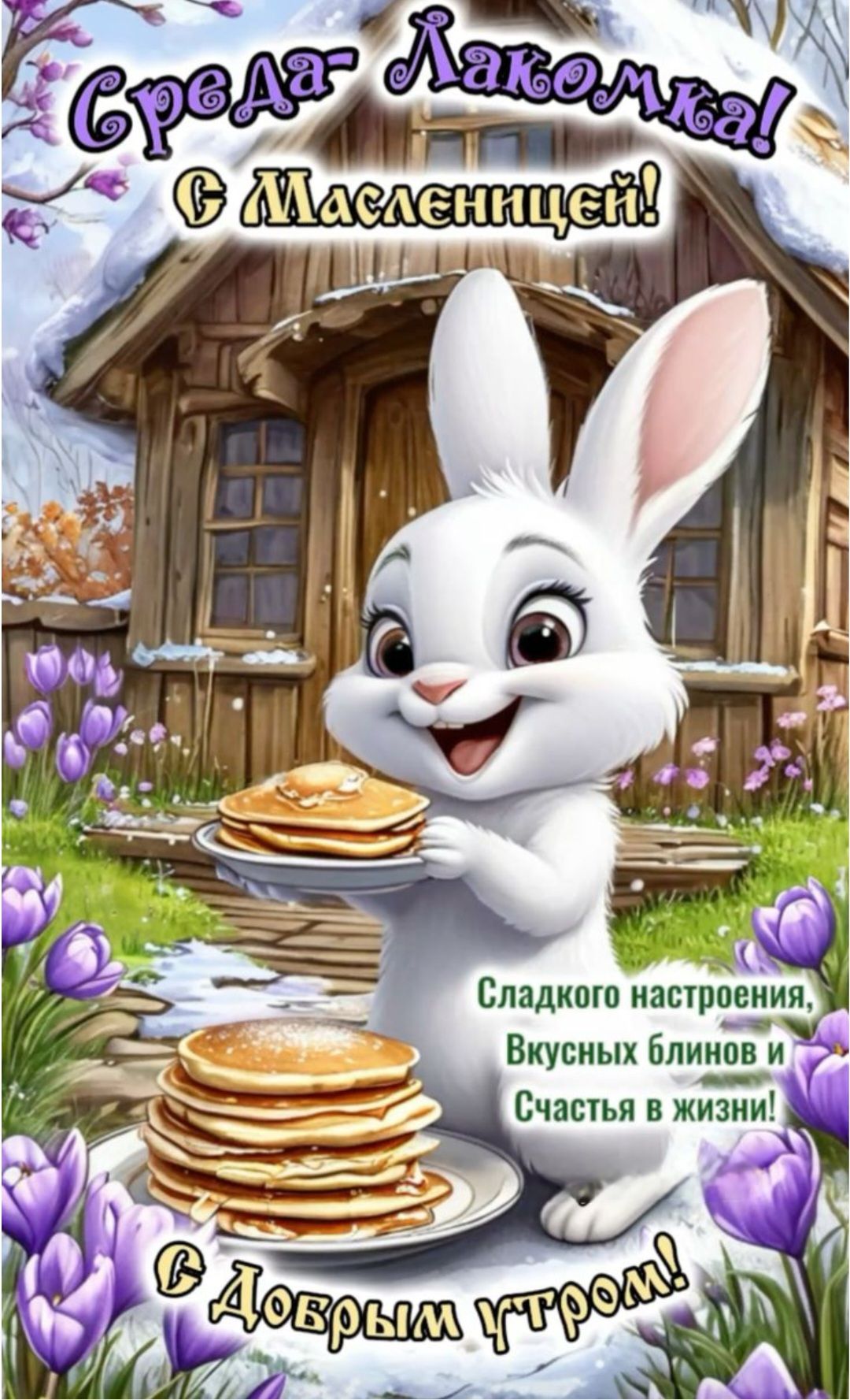 Среда - Лакомка! С Масленицей! Сладкого настроения, Вкусных блинов и Счастья в жизни! С Добрым утром!
