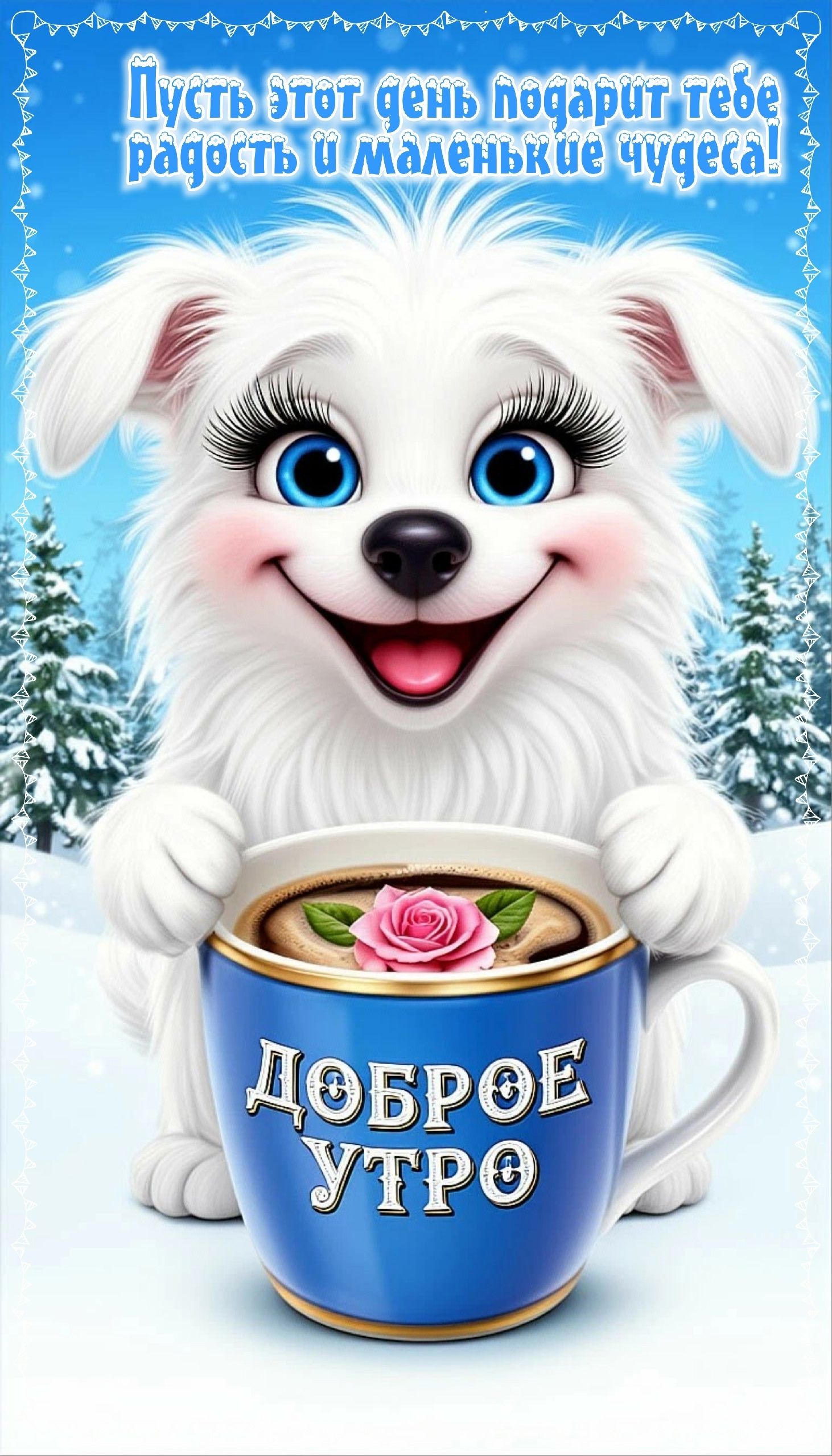 Пусть этот день подарит тебе радость и маленькие чудеса!\nДоброе утро