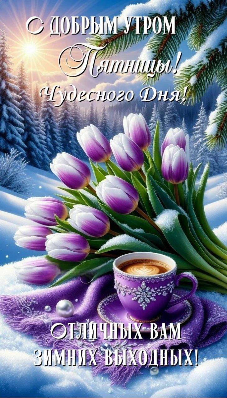 С ДОБРЫМ УТРОМ Пятницы! Чудесного Дня! ОТЛИЧНЫХ ВАМ ЗИМНИХ ВЫХОДНЫХ!