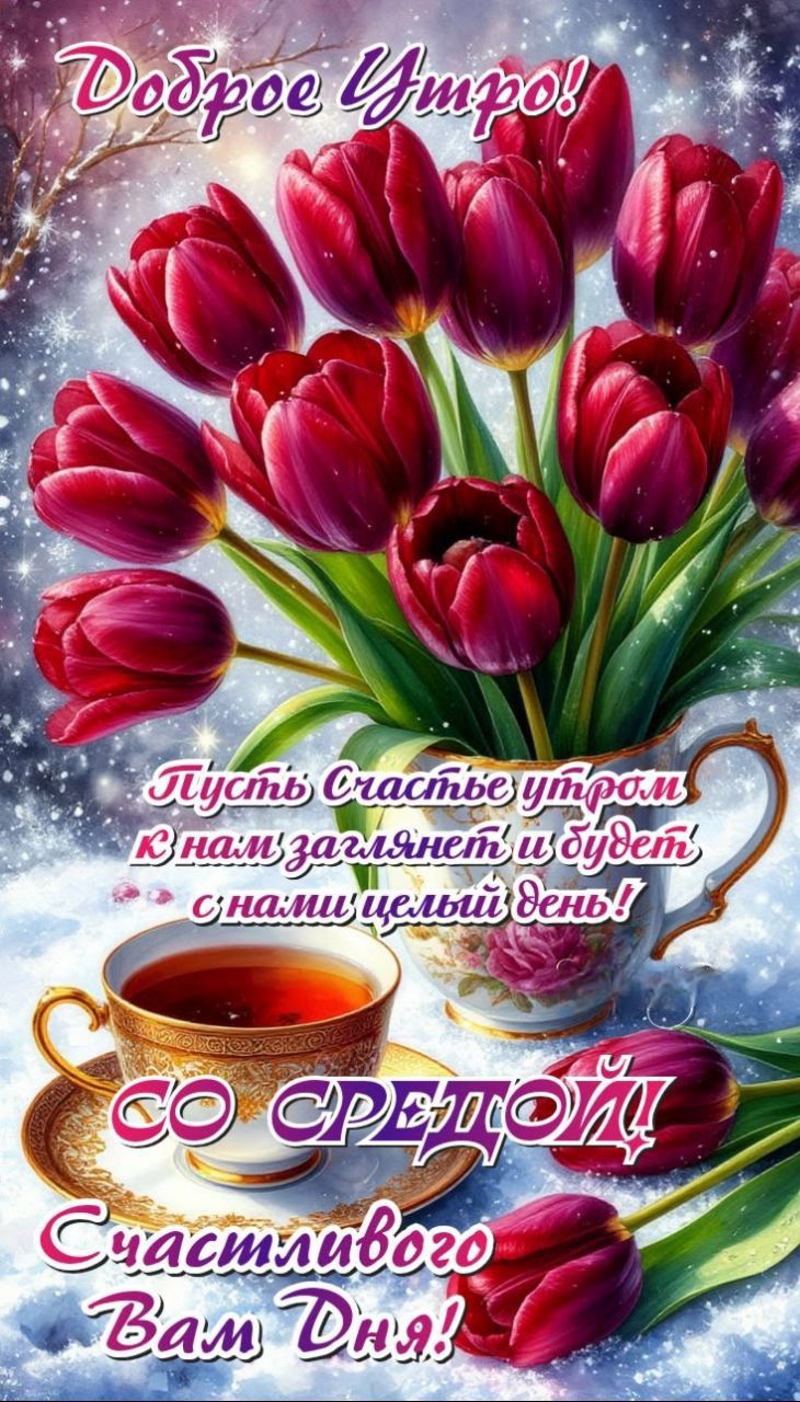 Доброе утро! Пусть счастье утром к нам заглянет и будет с нами целый день! Счастливого Вам дня!