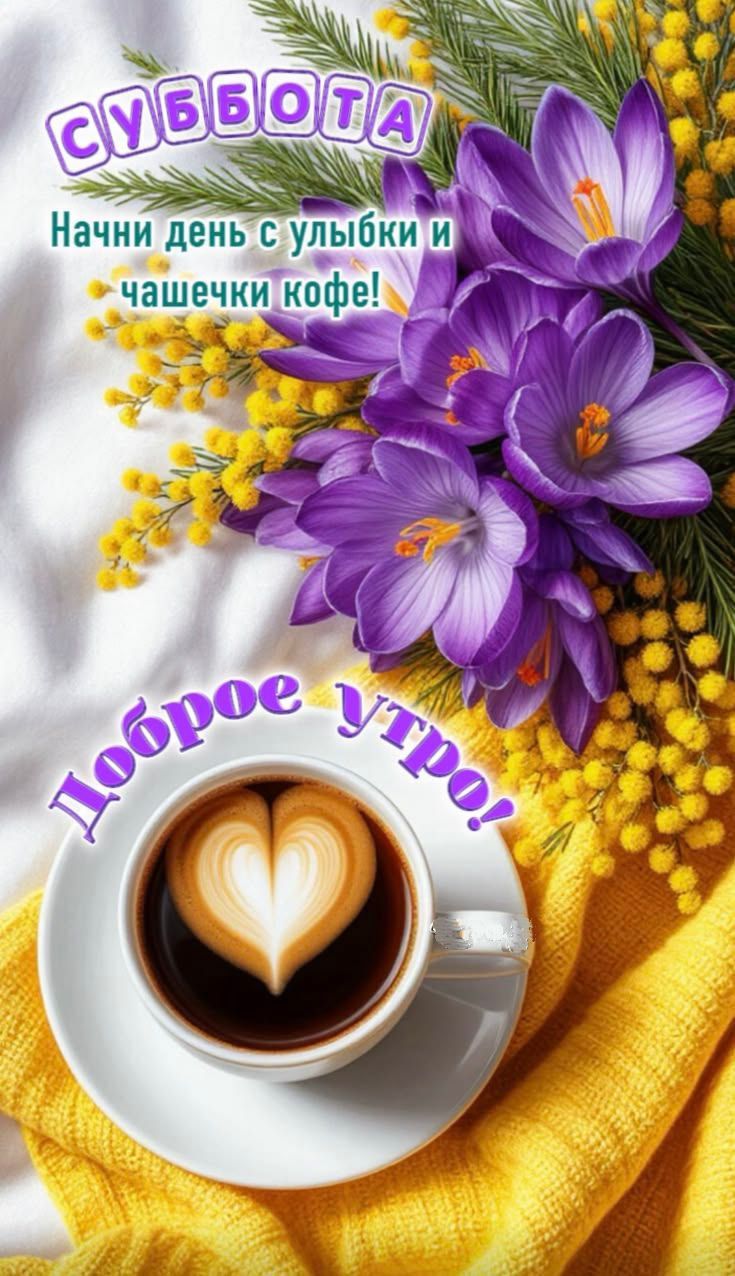 СУББОТА
Начни день с улыбки и чашечки кофе!
Доброе утро!