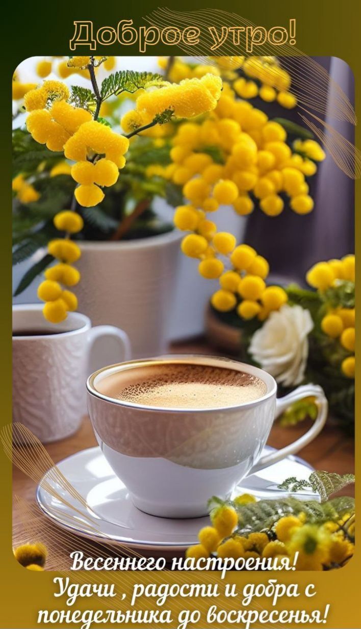 Доброе утро! Весеннего настроения! Удачи, радости и добра с понедельника до воскресенья!