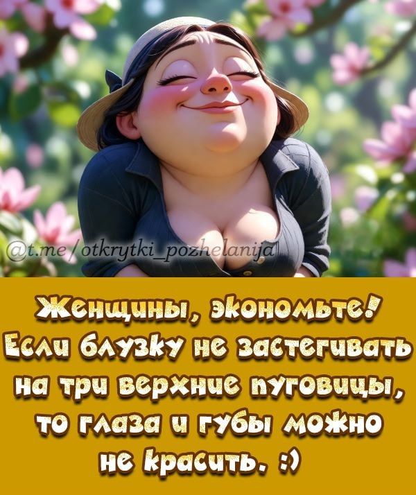 Женщины, экономьте! Если блузку не застегивать на три верхние пуговицы, то глаза и губы можно не красить. :)