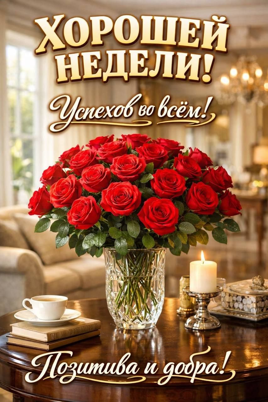 ХОРОШЕЙ НЕДЕЛИ! Успехов во всём! Позитива и добра!
