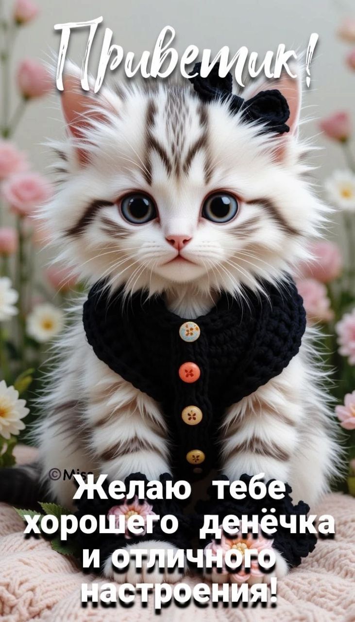 Приветик! Желаю тебе хорошего денёчка и отличного настроения!