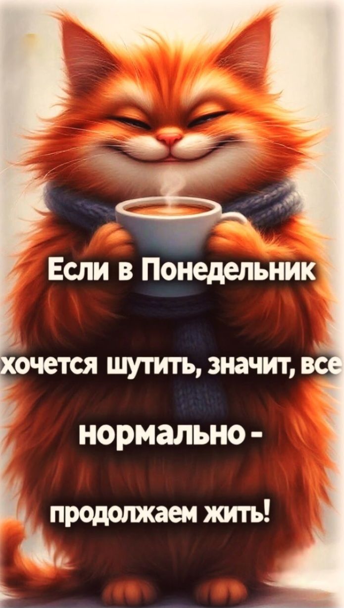 Если в Понедельник хочется шутить, значит, все нормально - продолжаем жить!