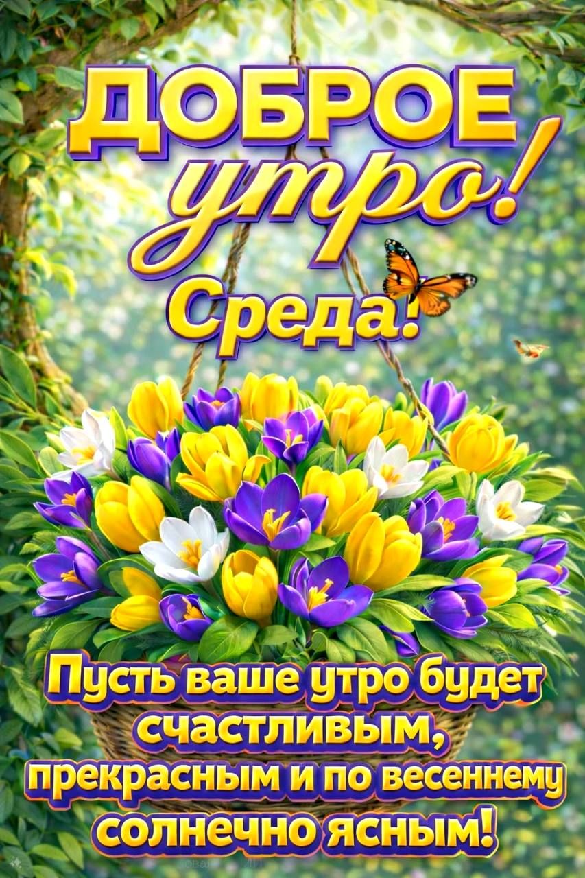 ДОБРОЕ утро! Среда! Пусть ваше утро будет счастливым, прекрасным и по весеннему солнечно ясным!