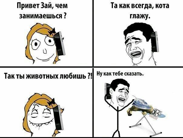 Привет Зай чем Та как всегда кота занимаешыя глажу