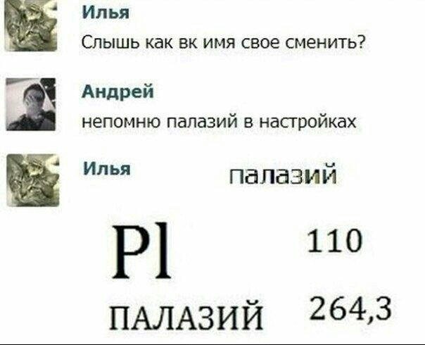 ПН Илья Слышь как вк имя свое сменить Андрей непомню папазий насгройках папазий 1 110 ПАЛАЗИЙ 263