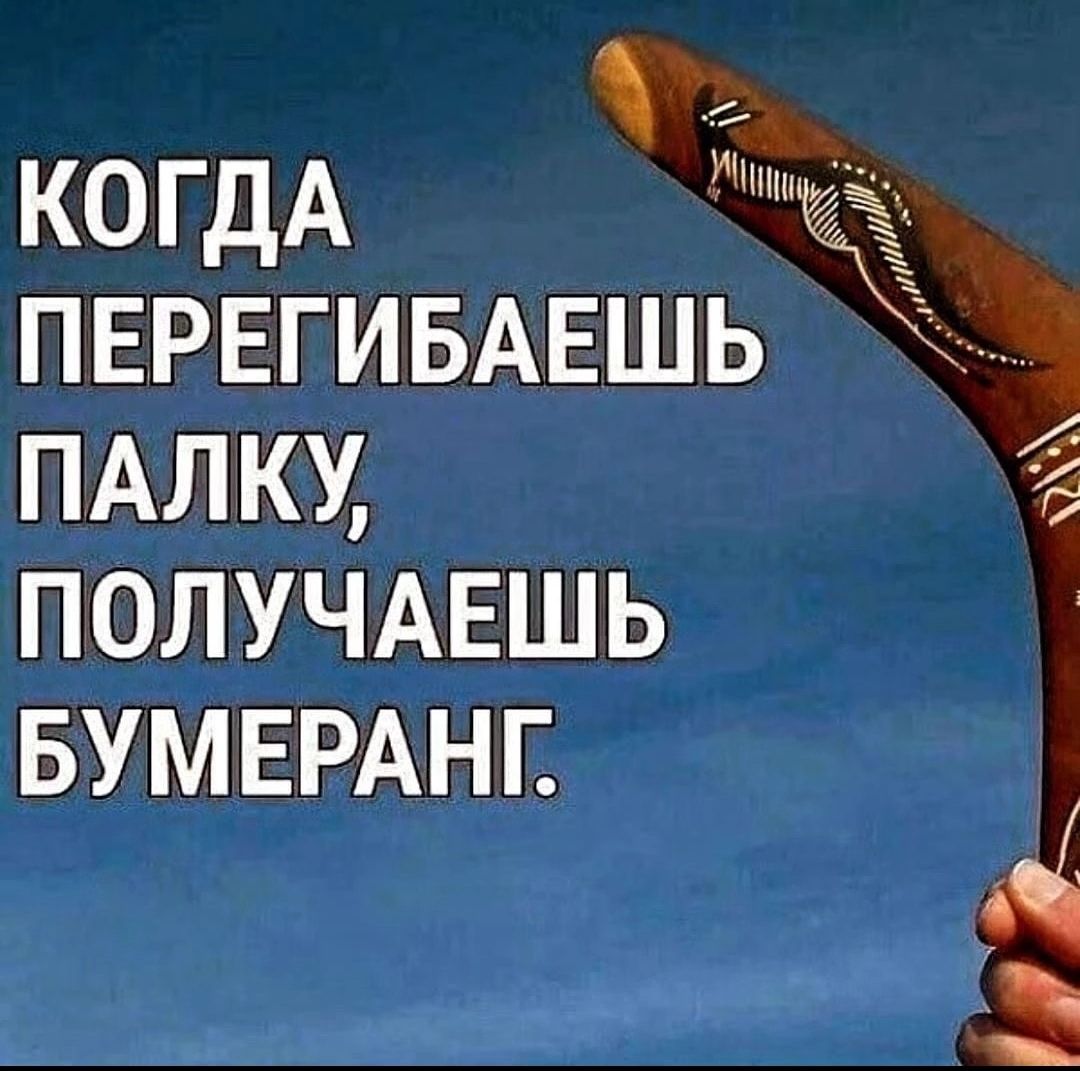 КОГДА ПЕРЕГИБАЕШЬ пдлки ПОЛУЧАЕШЬ БУМЕРАНГ