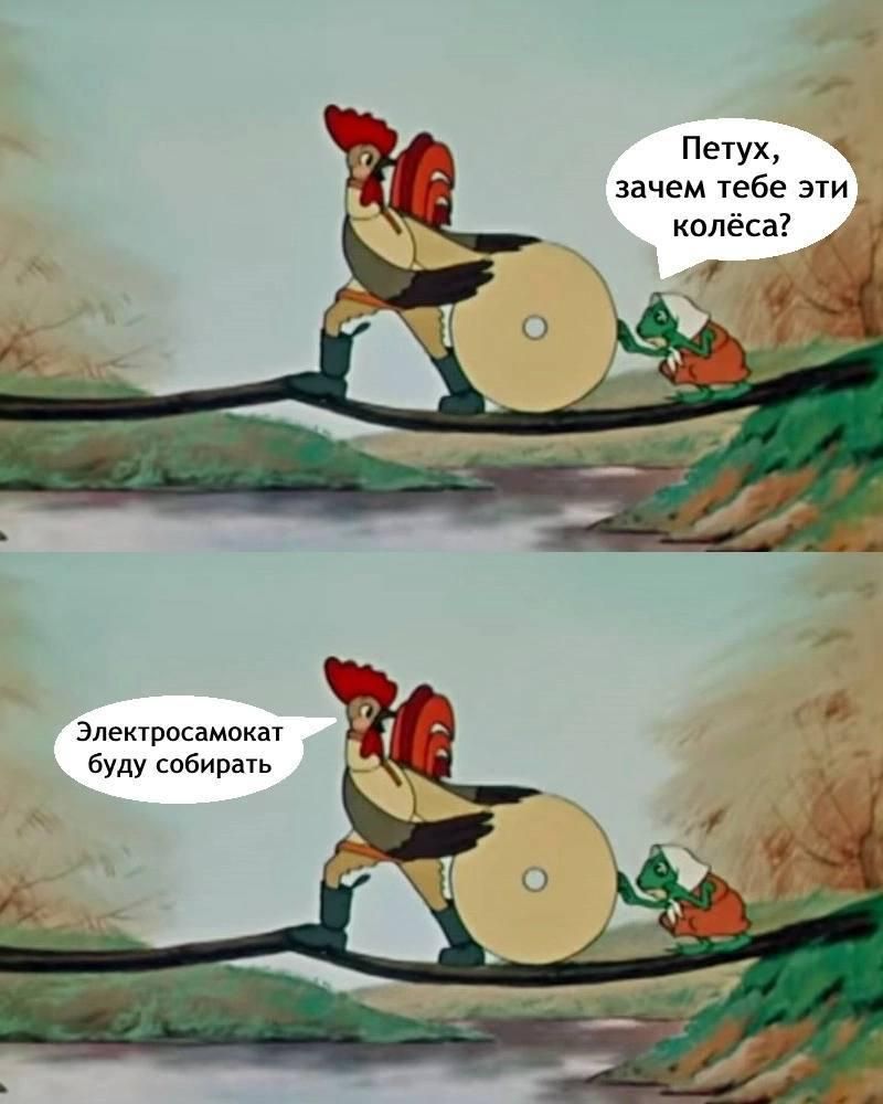 Петух, зачем тебе эти колёса? Электросамокат буду собирать.