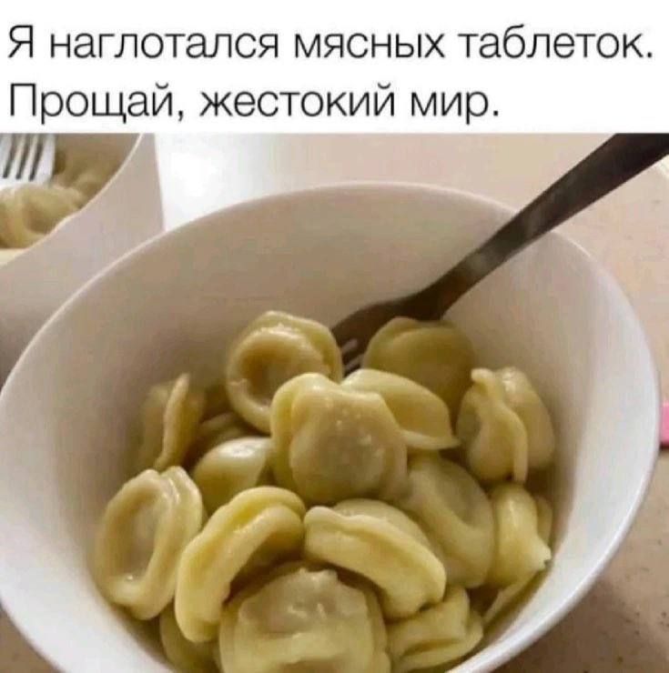 Я наглотался мясных таблеток. Прощай, жестокий мир.