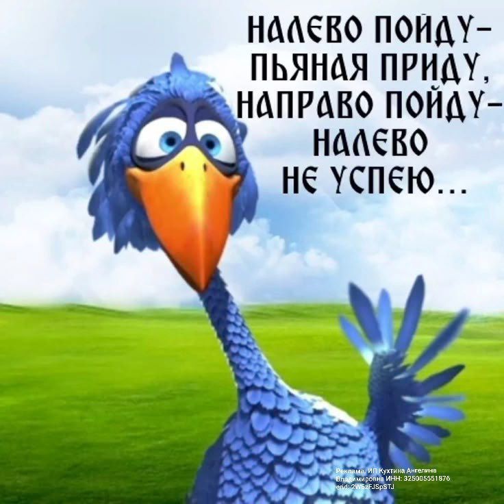 НАЛЕВО ПОЙДУ– ПЬЯНАЯ ПРИДУ, НАПРАВО ПОЙДУ– НАЛЕВО НЕ УСПЕЮ...