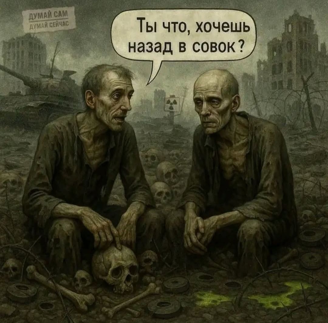 Ты что, хочешь назад в совок? (на знаке: ДУМАЙ САМ)