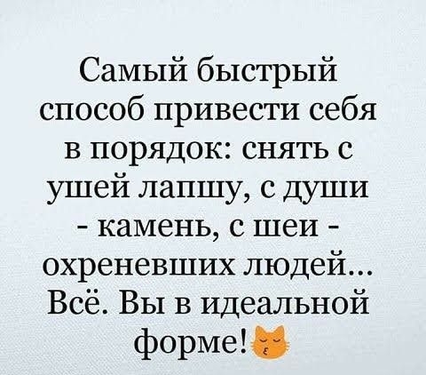 Самый быстрый способ привести себя в порядок снять с ушей лапшу с души камень с шеи охреневших людей Всё Вы в Идеальной форме