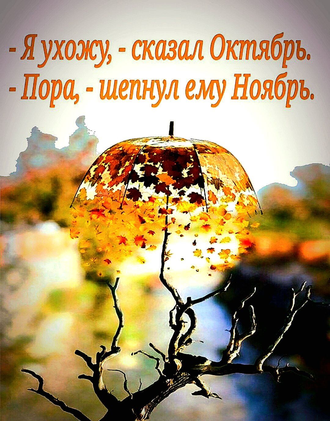 -Я ухожу, - сказал Октябрь. -Пора - шепнул ему Ноябрь.