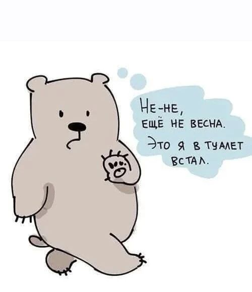 Не-не, еще не весна. Это я в туалет встал.