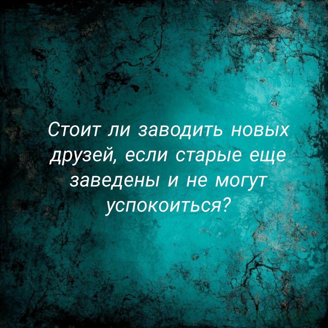 ж Стоит ли заводить новЫх друзей если старые еще заведены и не могут успокоиться ё