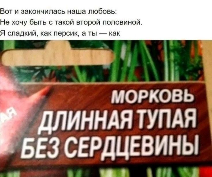 Вот и закончилась наша любовь: Не хочу быть с такой второй половиной. Я сладкий, как персик, а ты — как
