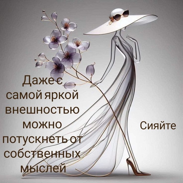 Даже с самой яркой внешностью можно потускнеть от собственных мыслей. Сияйте.