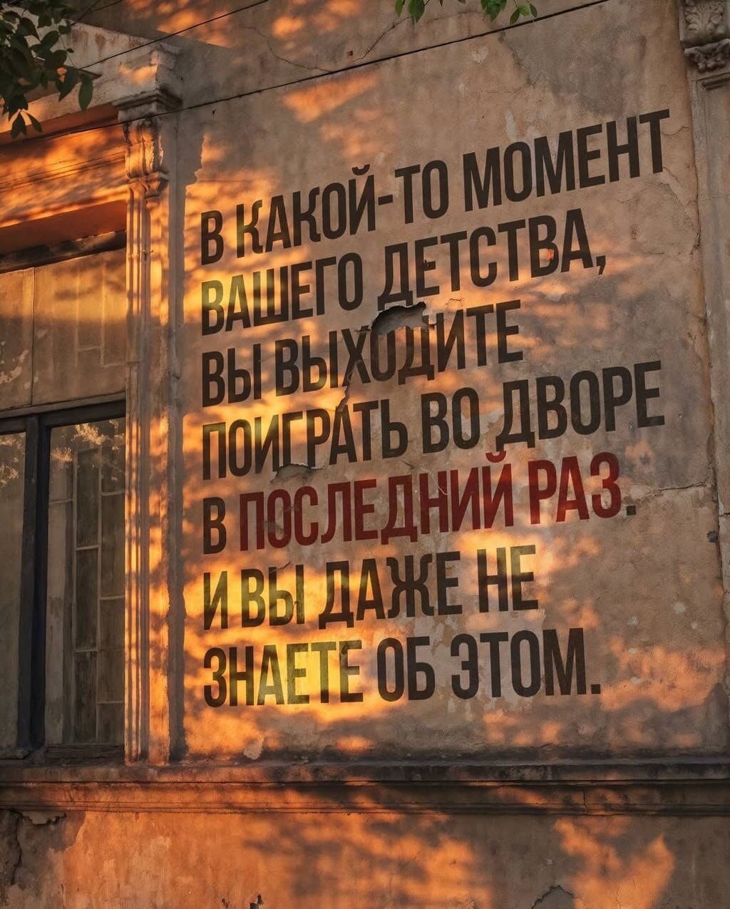 В какой-то момент вашего детства, вы выходите поиграть во дворе в последний раз. И вы даже не знаете об этом.