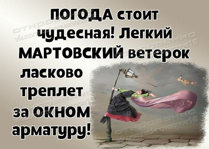 ПОГОДА стоит чудесная Легкий мдгтовский ветерок ласково треплет за окном арматуру