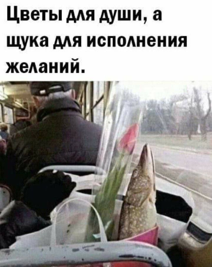 Цветы для души, а щука для исполнения желаний.