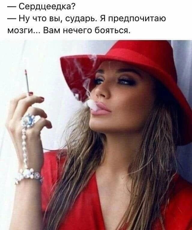 Сердцеедка Ну что вы сударь Я предпочитаю мозги Вам нечего бояться