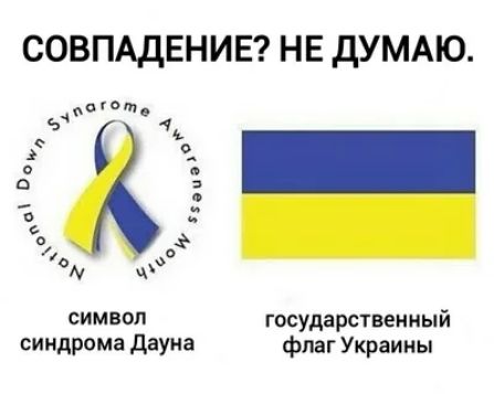 СОВПАДЕНИЕ НЕ дУМАЮ п в 1 в _ а а _ о о 44 из ч символ государственный синдрома дауиа флаг Украины
