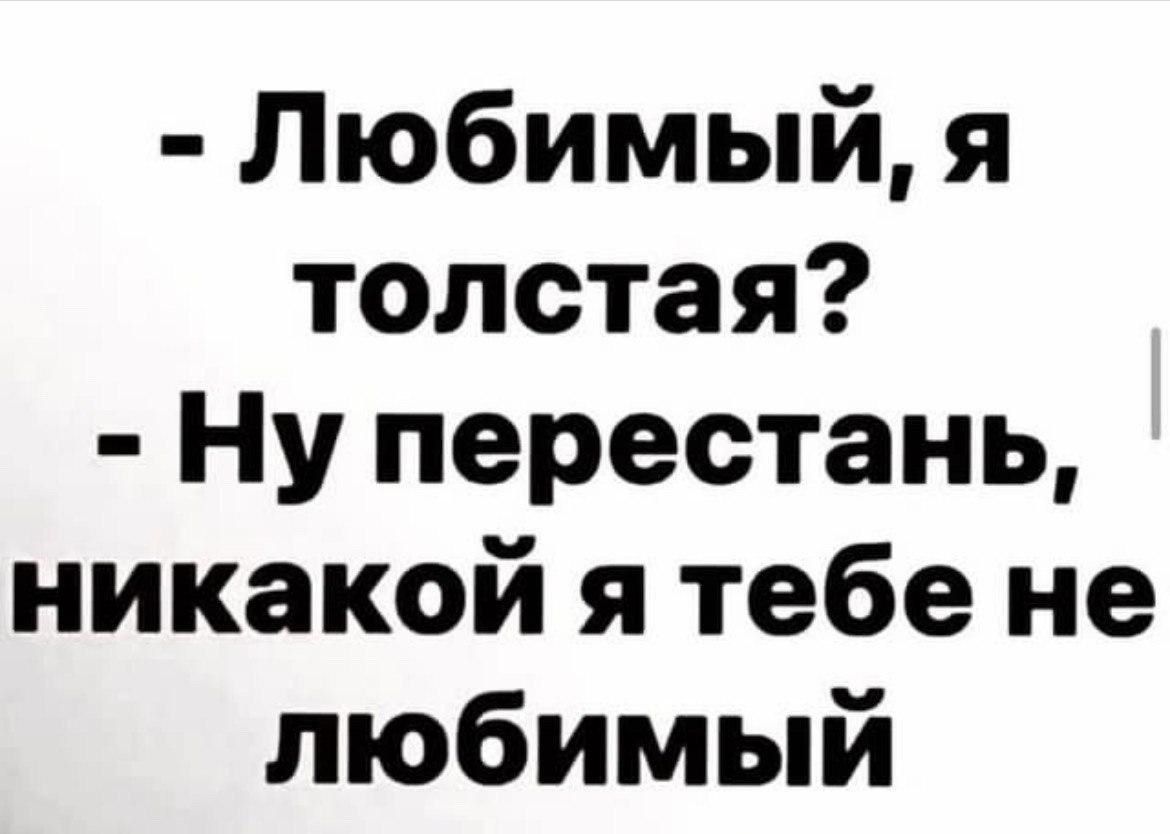 Любимый я толстая Ну перестань никакой я тебе не любимый