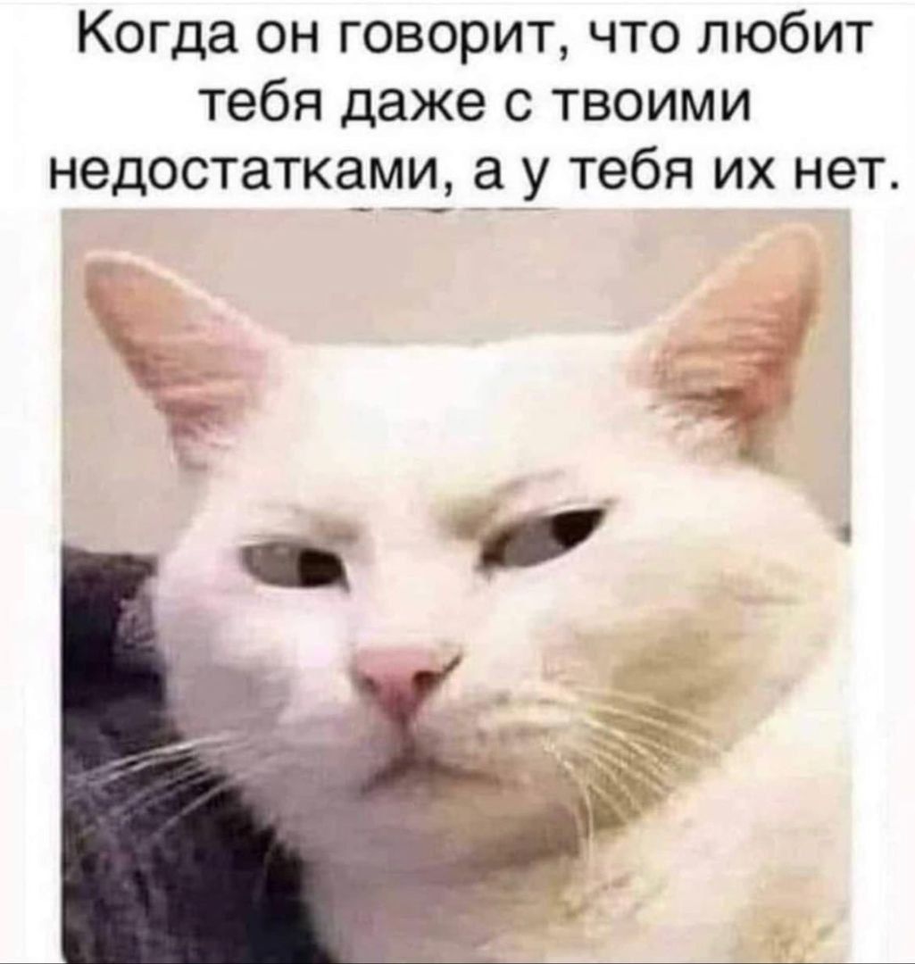 Когда он говорит что любит тебя даже с твоими недостатками а у тебя их нет