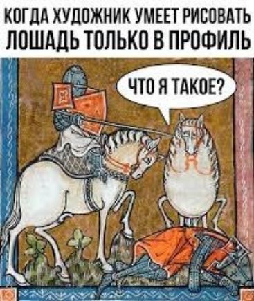 КОГДА ХУДОЖНИК УМЕЕТ РИСОВАТЬ ЛОШАДЬ ТОЛЬКО В ПРОФИЛЬ
ЧТО Я ТАКОЕ?