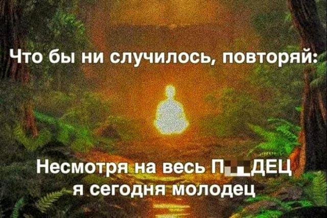 Что бы ни случилось, повторяй: Несмотря на весь П....Ц я сегодня молодец