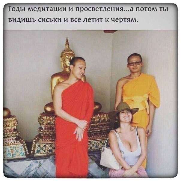 Годы медитации и просветления... а потом ты видишь сиськи и все летит к чертам.