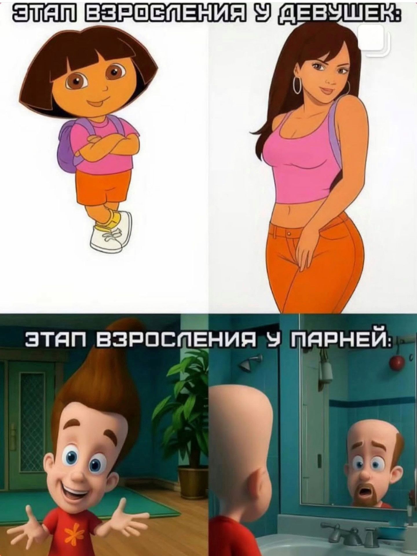 Этап взросления у девушек:
Этап взросления у парней.