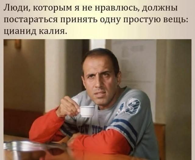 Люди, которым я не нравлюсь, должны постараться принять одну простую вещь: цианид калия.