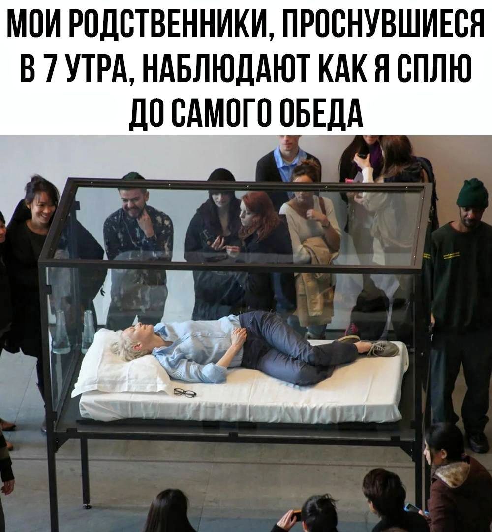 МОИ РОДСТВЕННИКИ, ПРОСНУВШИЕСЯ В 7 УТРА, НАБЛЮДАЮТ КАК Я СПЛЮ ДО САМОГО ОБЕДА