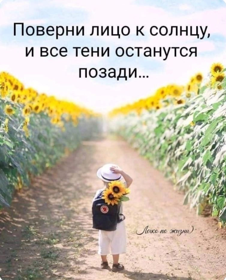 Поверни лицо к солнцу и все тени останутся позади пц