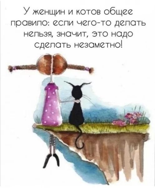 У женщин и котов общее провипо ЙСПИ ЧЕГО ТО ДЙПОТЬ НПЬЗЯ 3НОЧИТ ЭТО надо сделать незаметно