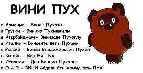 ВИНИ ПУХ Армении вы Пухоян в Грузии Вииию Пухиш или Авиалинии Ецнмш Пухоглу в Итлии Винса дель Пухини Рессии в Владимироич Пухин Кимйе _ 3 Ни Пух Испании дан Виннио Пухом в ОАЭ вини Абдель бен Хамид иль ПУХ