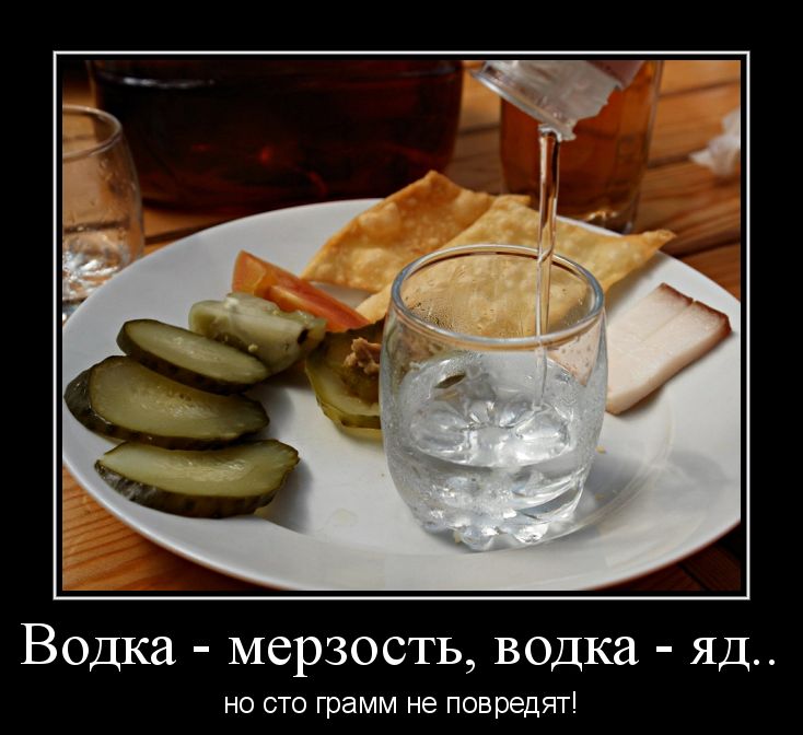 Водка мерзость водка яд но это грамм не повредит