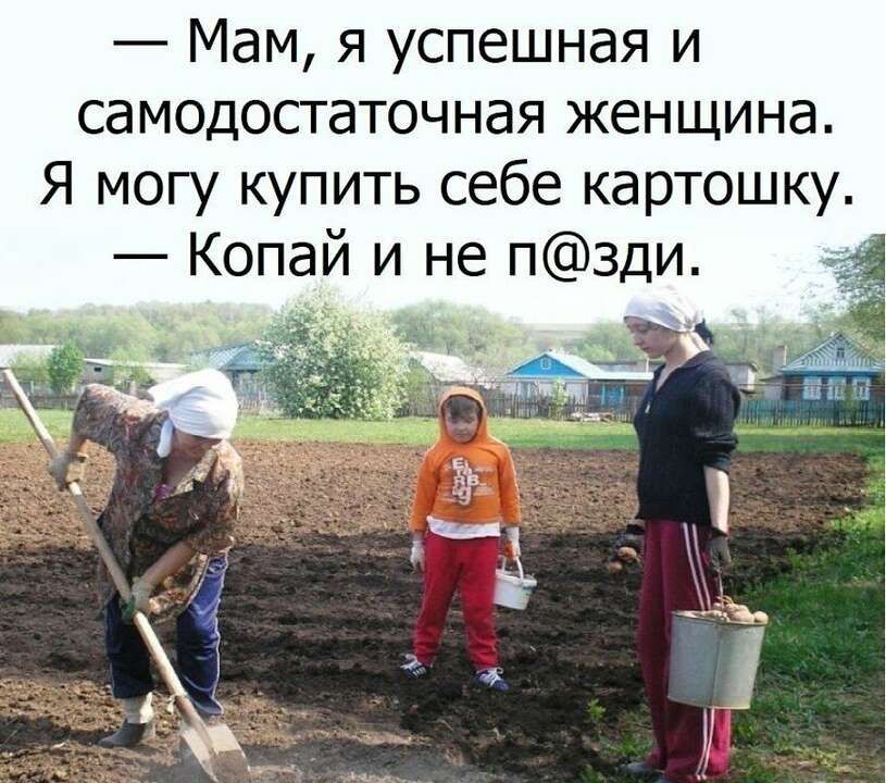 Мам я успешная и самодостаточная женщина Я могу купить себе картошку Копай и не п3ди