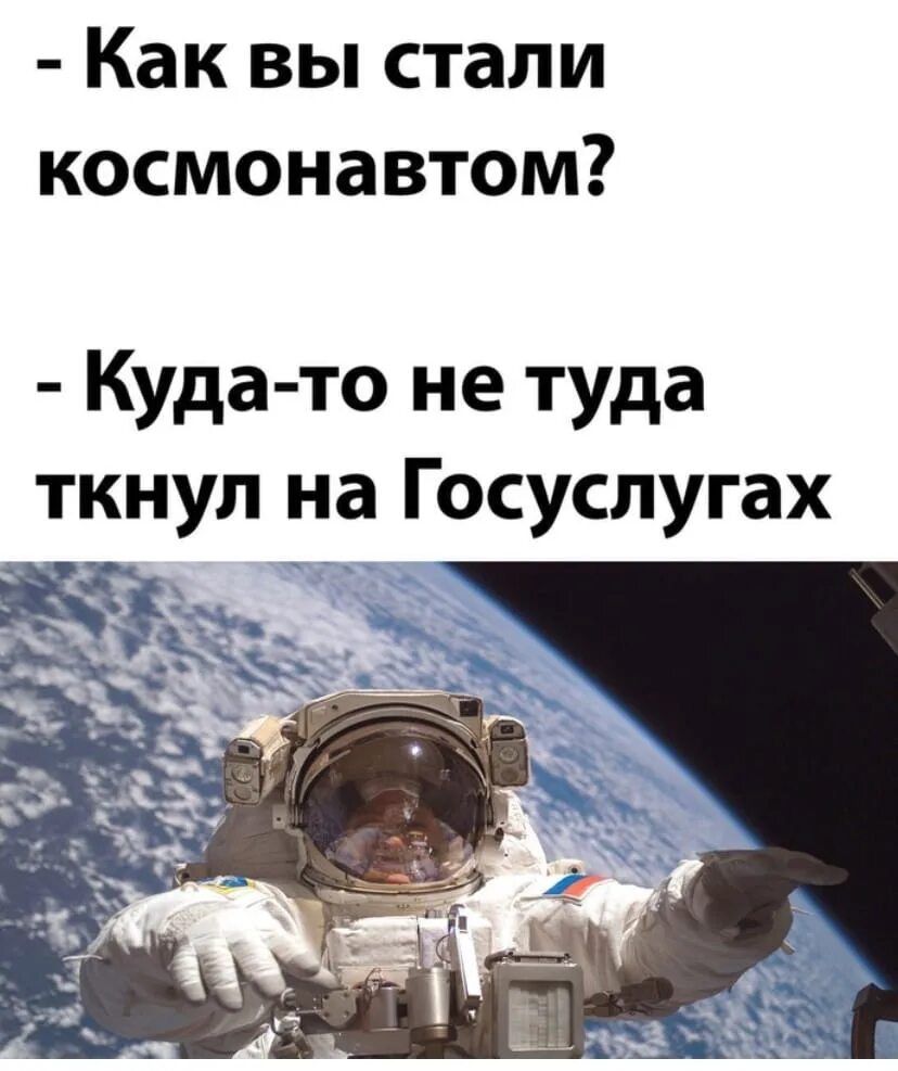 Как вы стали космонавтом Куда то не туда ткнул на Госуслугах