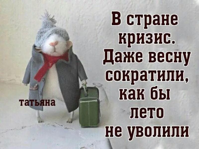 3 В стране кризис даже весну соиратили как бы пета іе уволили