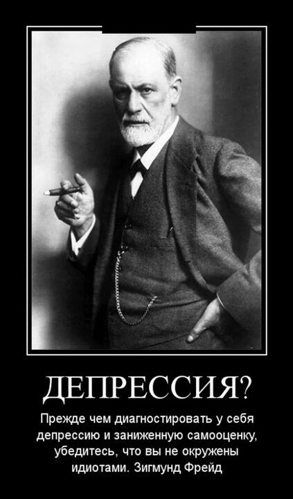 ДЕПРЕССИЯ Прежде чем диагностировать у себя депрессию и занижеиную самооценку убедитесь что вы не окружены идиотами Зигмунд Фрейд