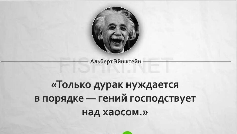 в эйишпйц Только дурак нуждается в порядке гений господствует над хаосом РШНЩ